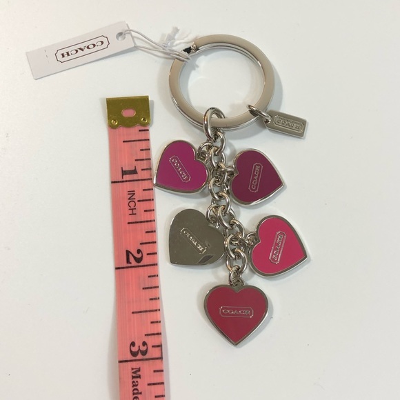 Coach Enamel Hearts Keychain NWT - Picture 3 of 3